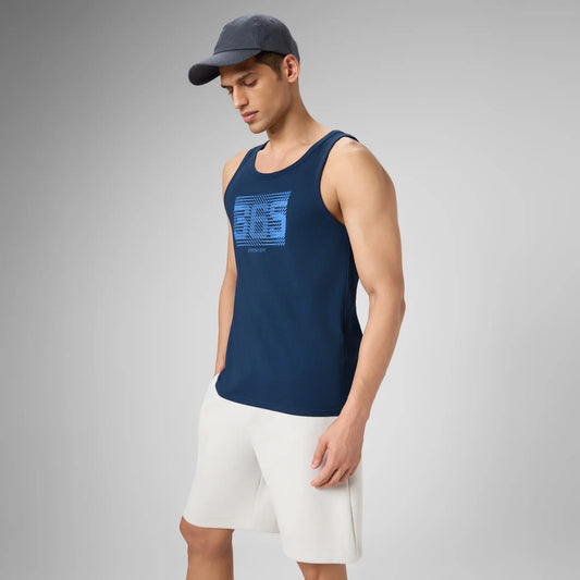 Cotton Lounge Vest - Midnight Blue