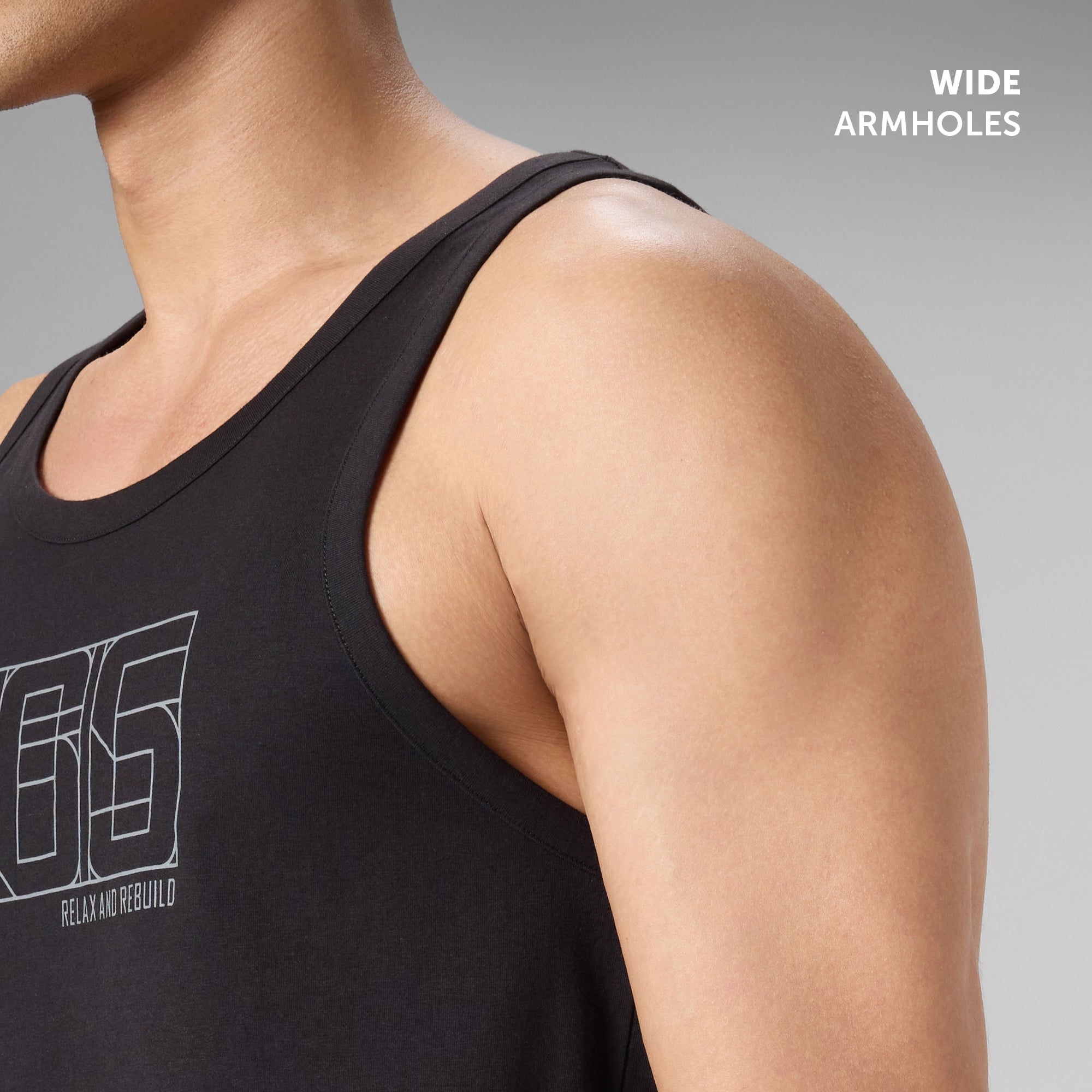 Cotton Lounge Vest - Pitch Black