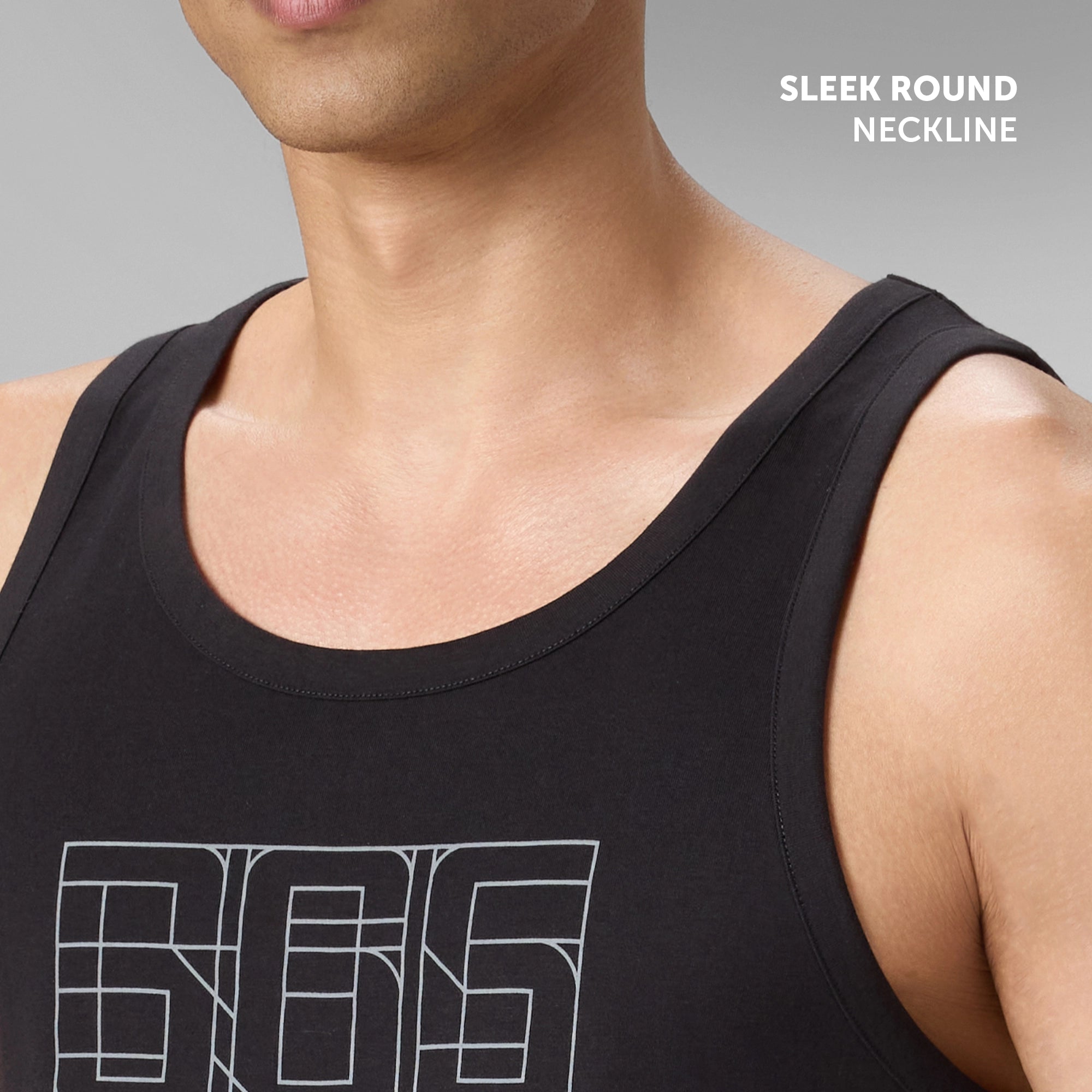 Cotton Lounge Vest - Pitch Black