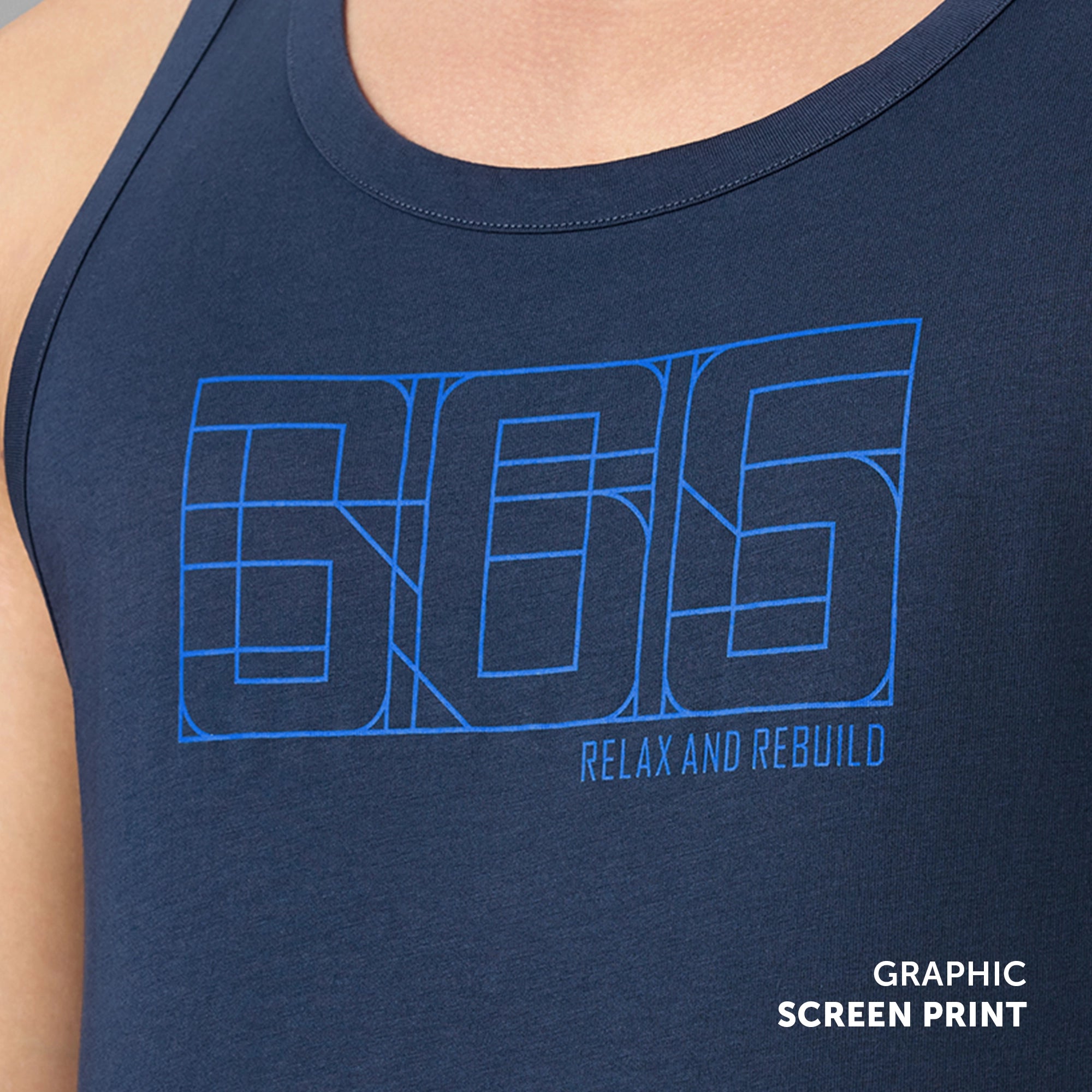 Cotton Lounge Vest - Midnight Blue