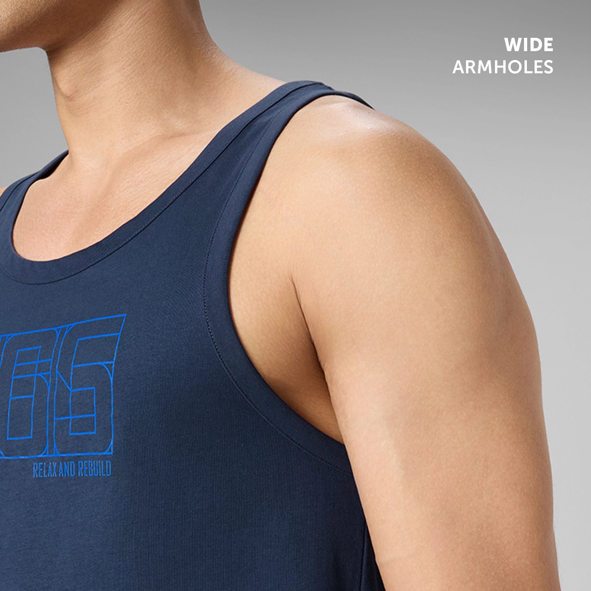 Cotton Lounge Vest - Midnight Blue
