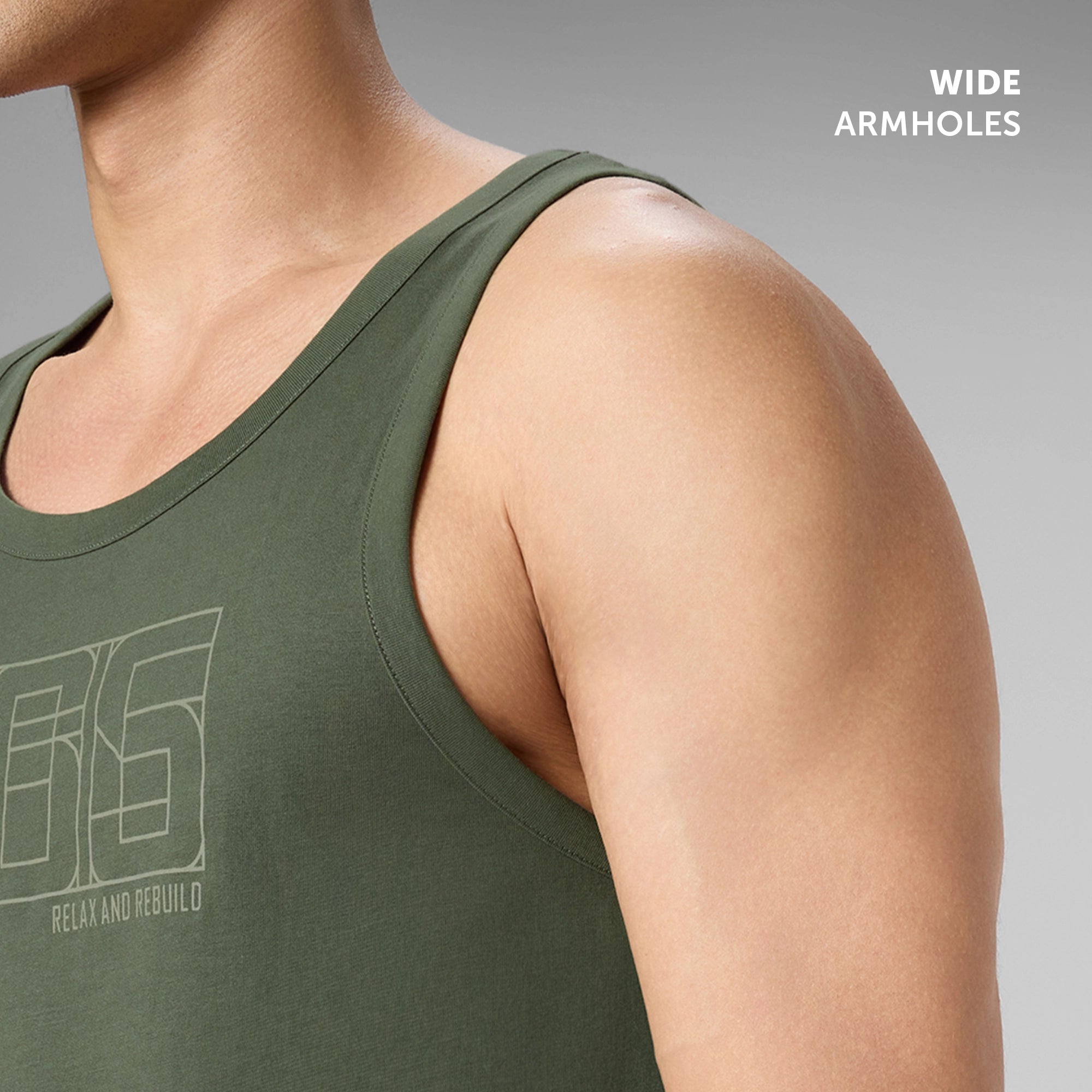 Cotton Lounge Vest - Olive Green