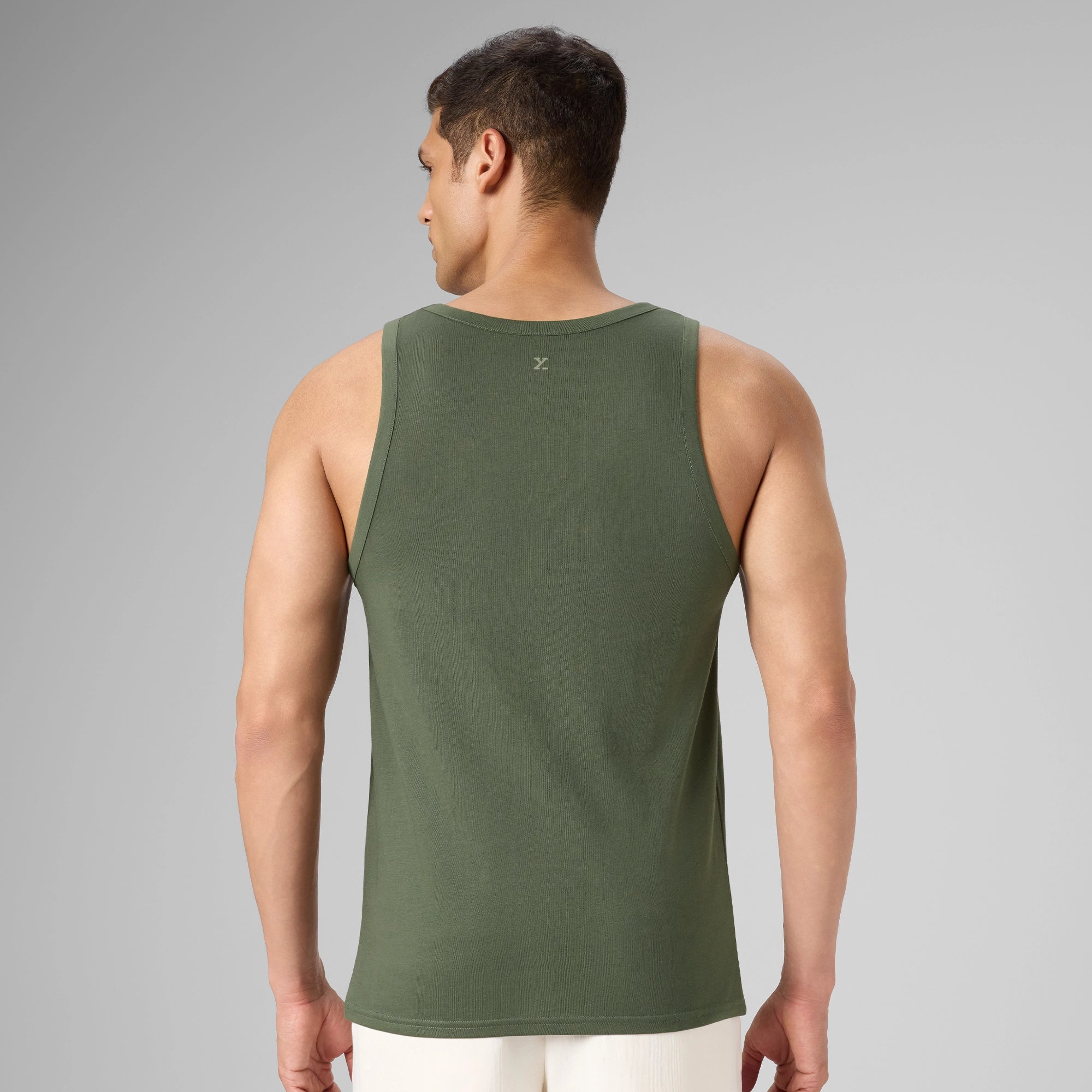 Cotton Lounge Vest - Olive Green