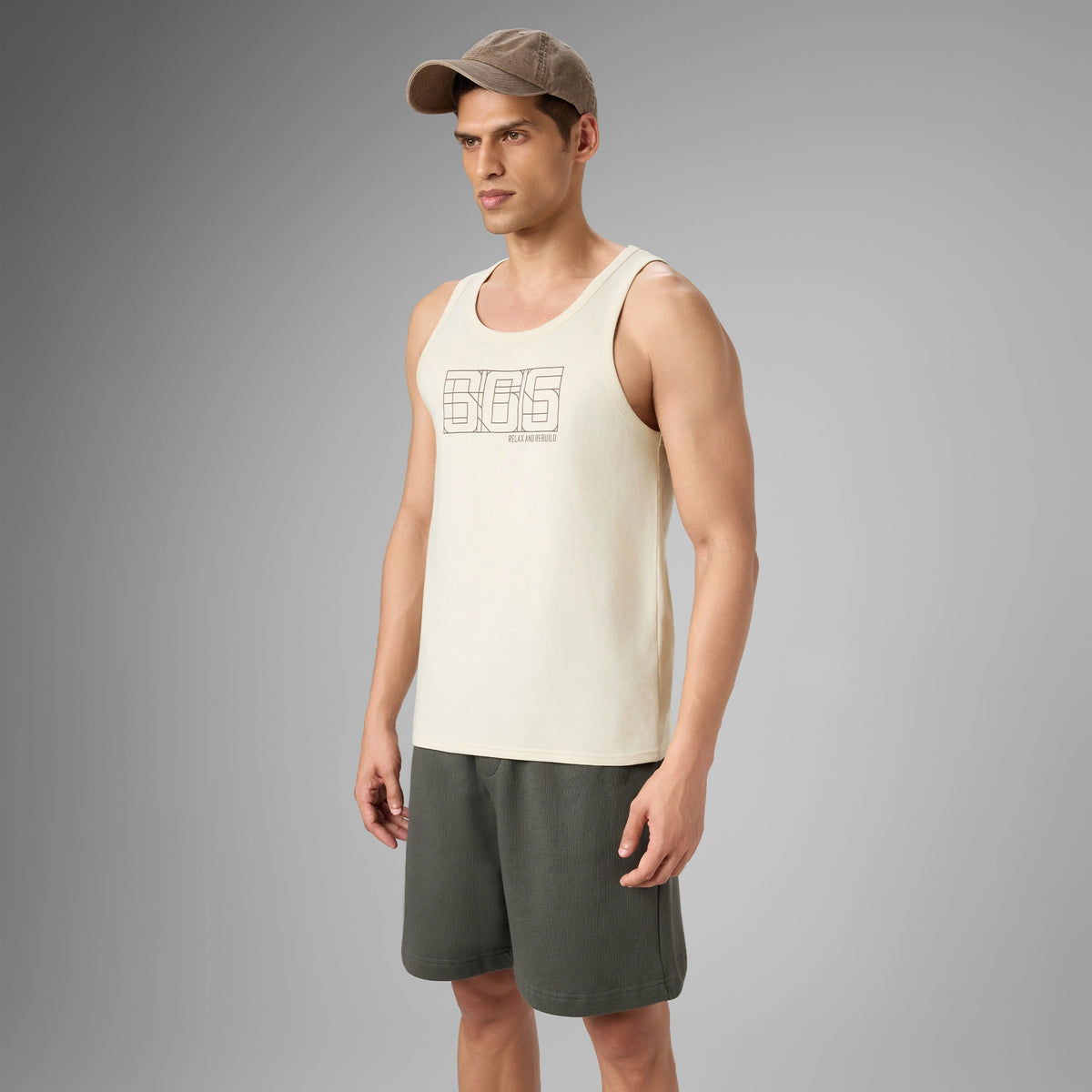 Cotton Lounge Vest - Almond White