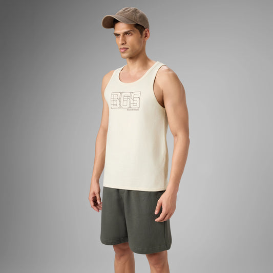 Cotton Lounge Vest - Almond White