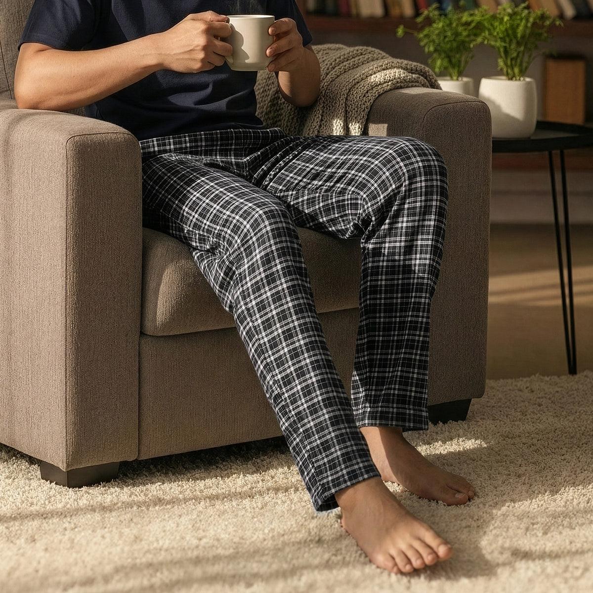 Checkmate Combed Cotton Pyjamas Crypto Black
