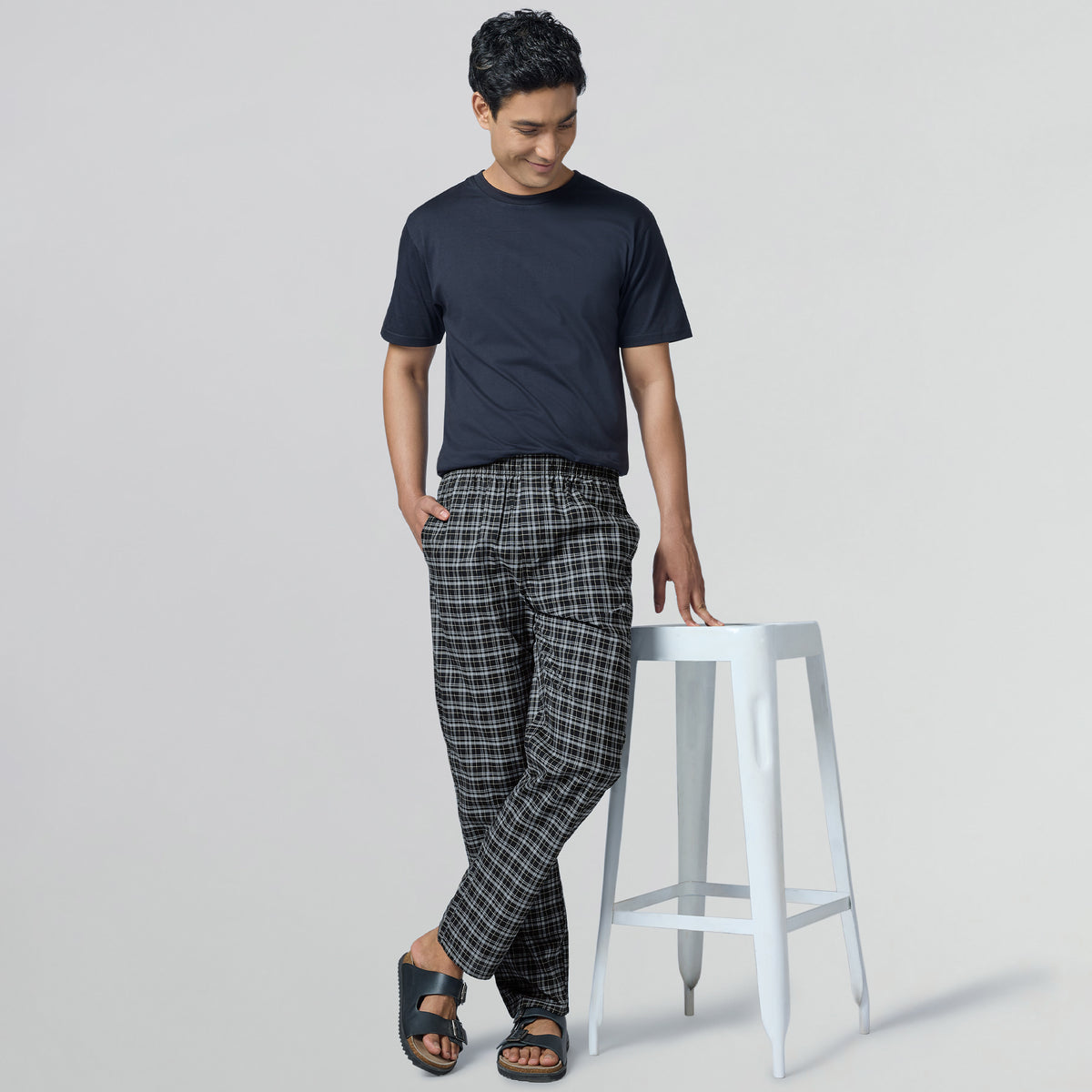 Checkmate Combed Cotton Pyjamas Crypto Black