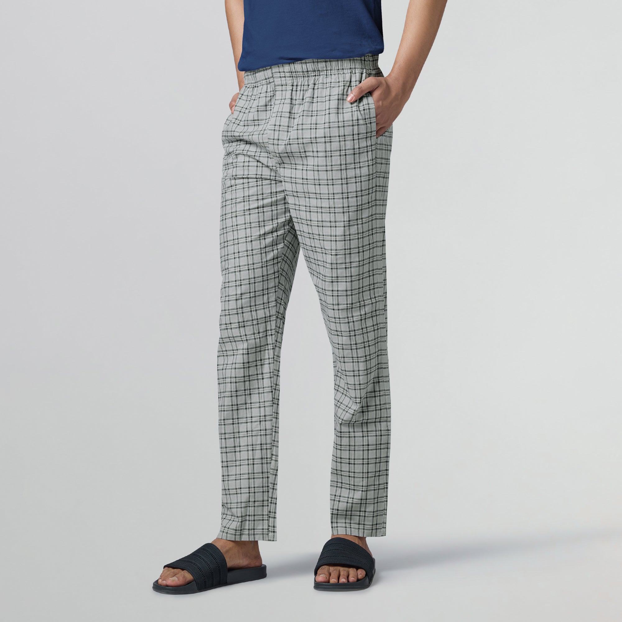 Checkmate Combed Cotton Pyjamas Frost Grey