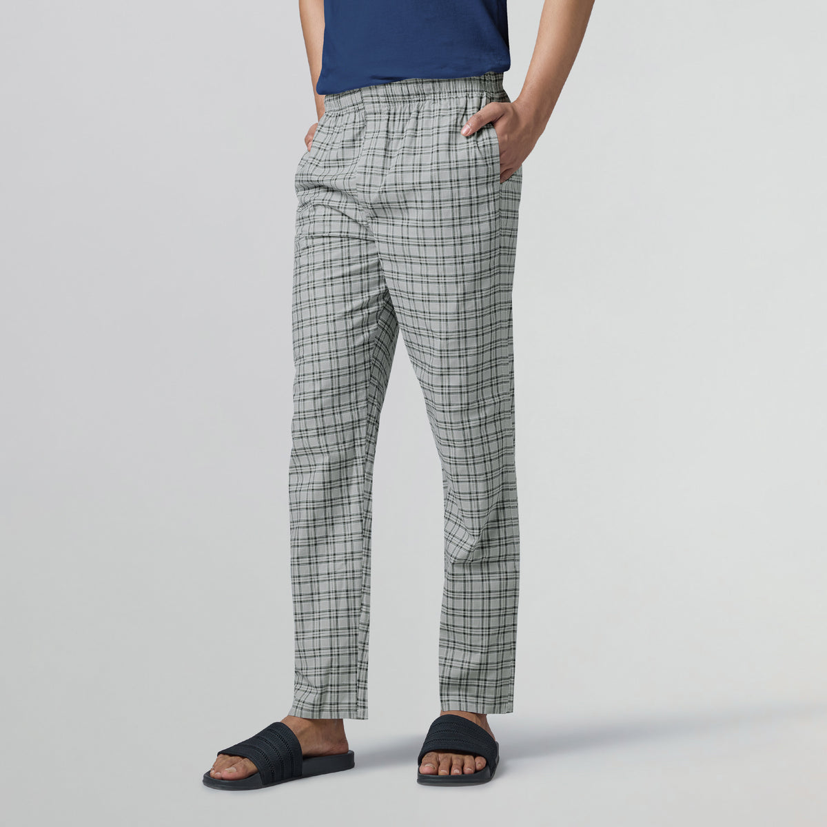 Checkmate Combed Cotton Pyjamas Frost Grey