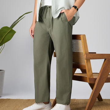 Zen Cotton Easy Pants Olive Green