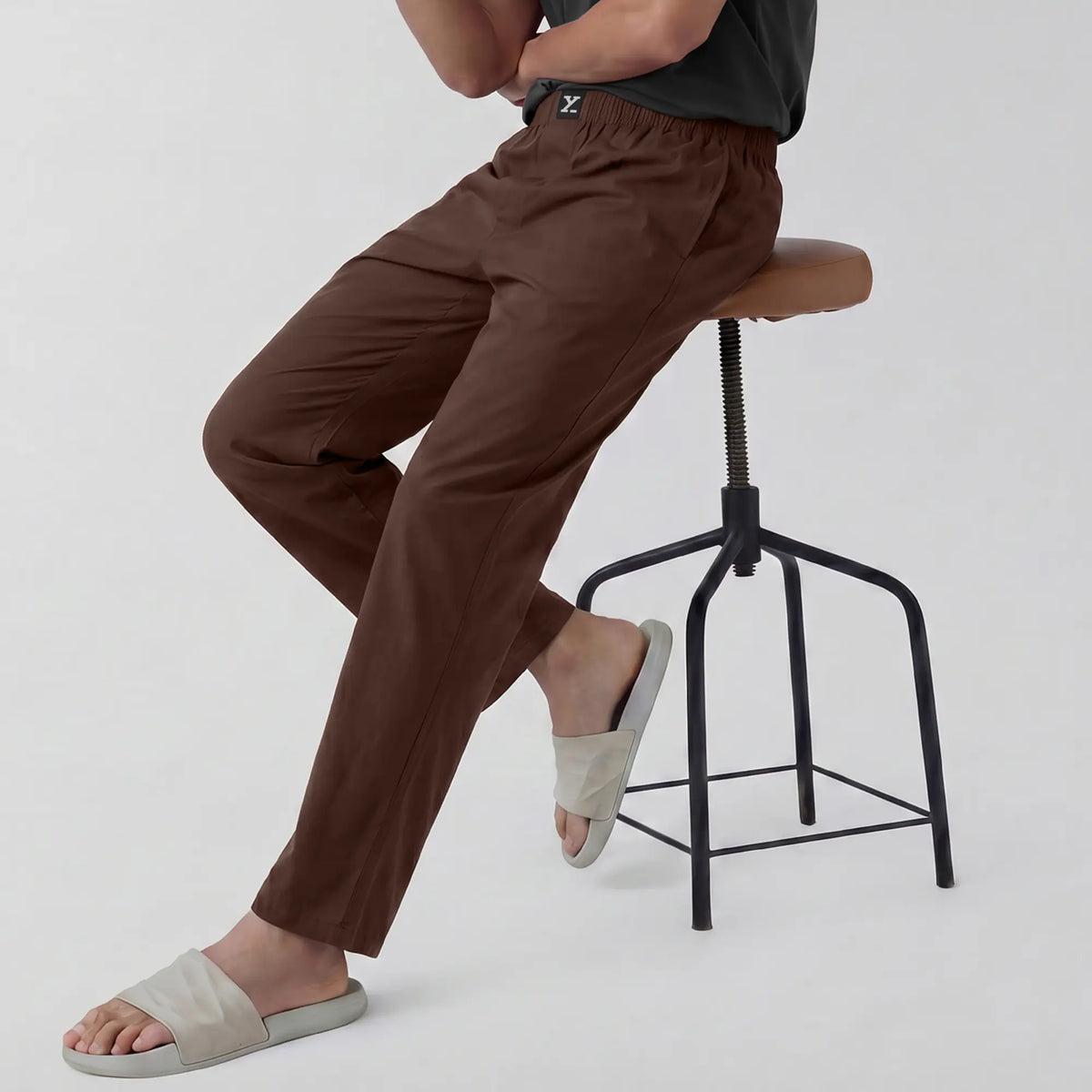 Cotton Solid Pyjamas - Espresso Brown