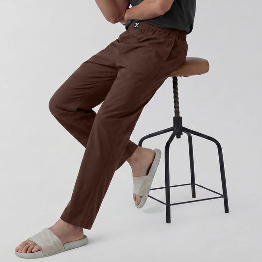 Cotton Solid Pyjamas - Espresso Brown