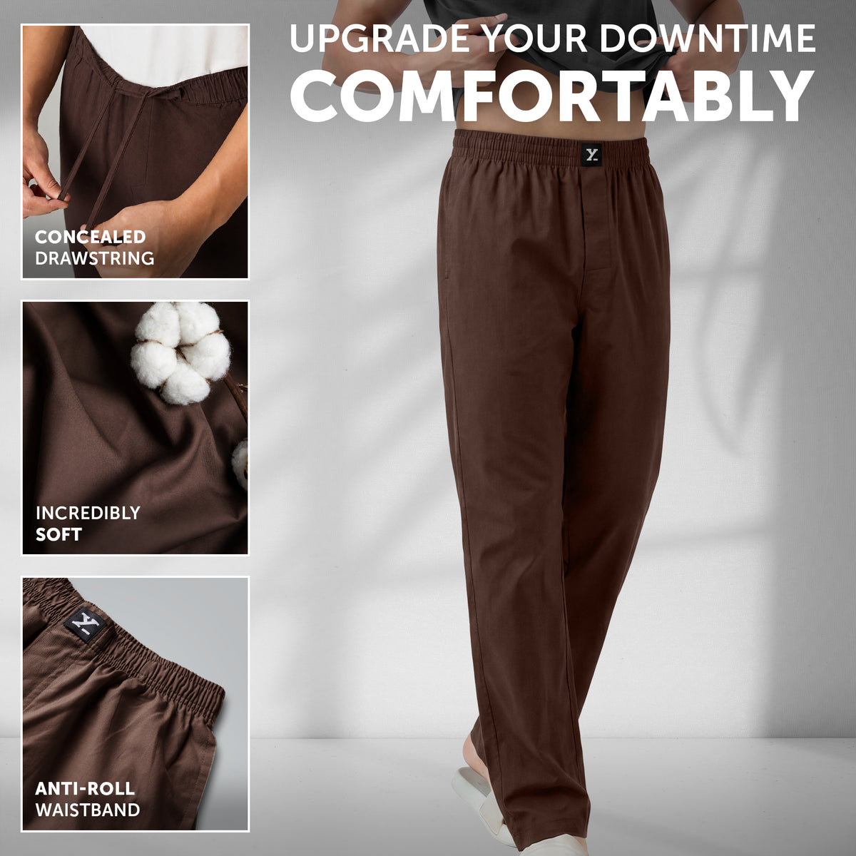 Cotton Solid Pyjamas - Espresso Brown