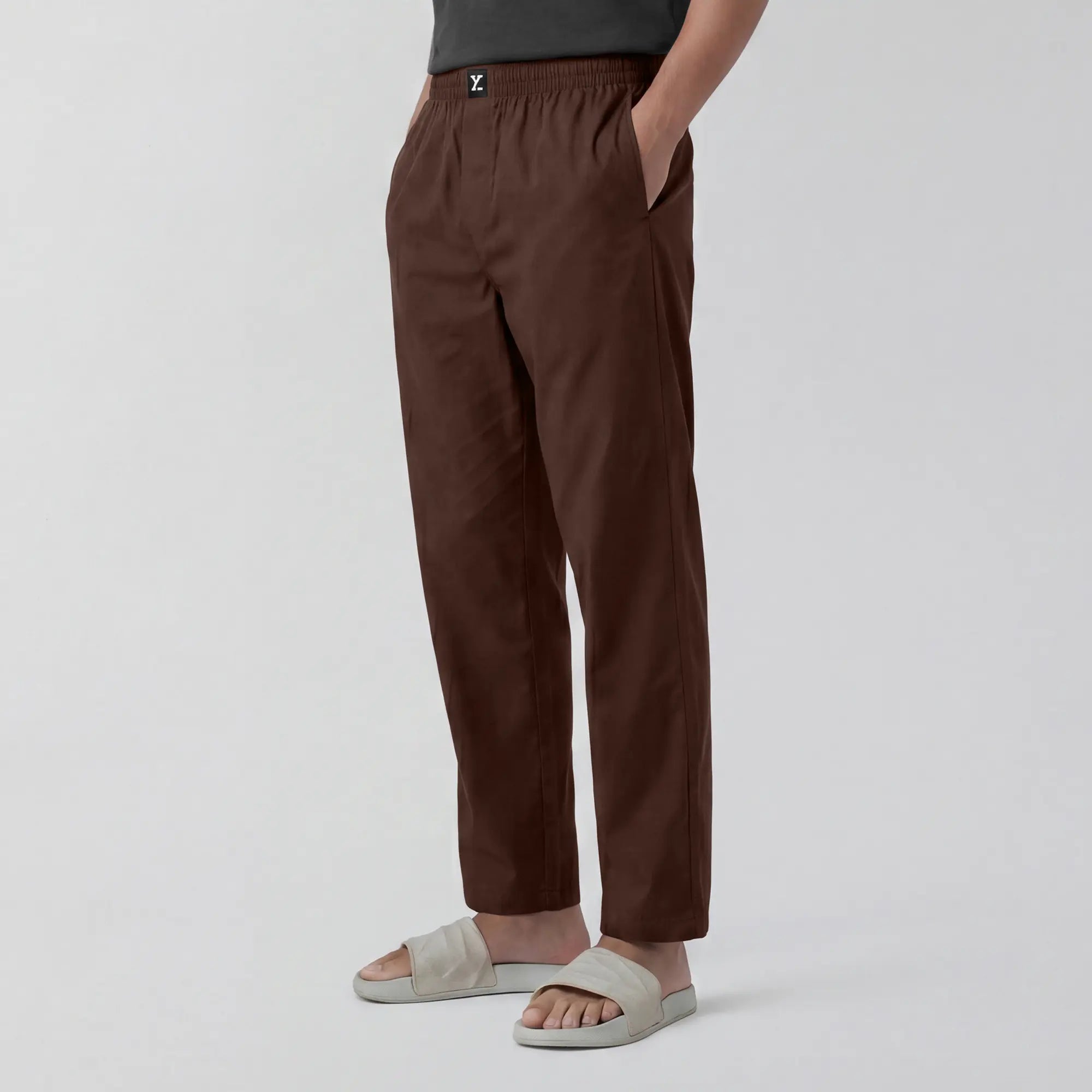 Cotton Solid Pyjamas - Espresso Brown