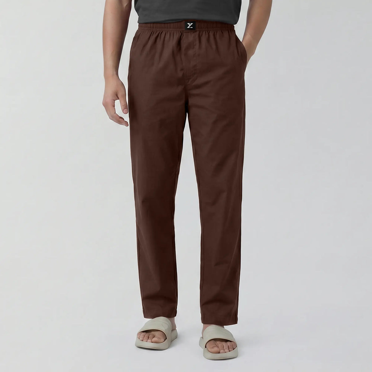 Cotton Solid Pyjamas - Espresso Brown