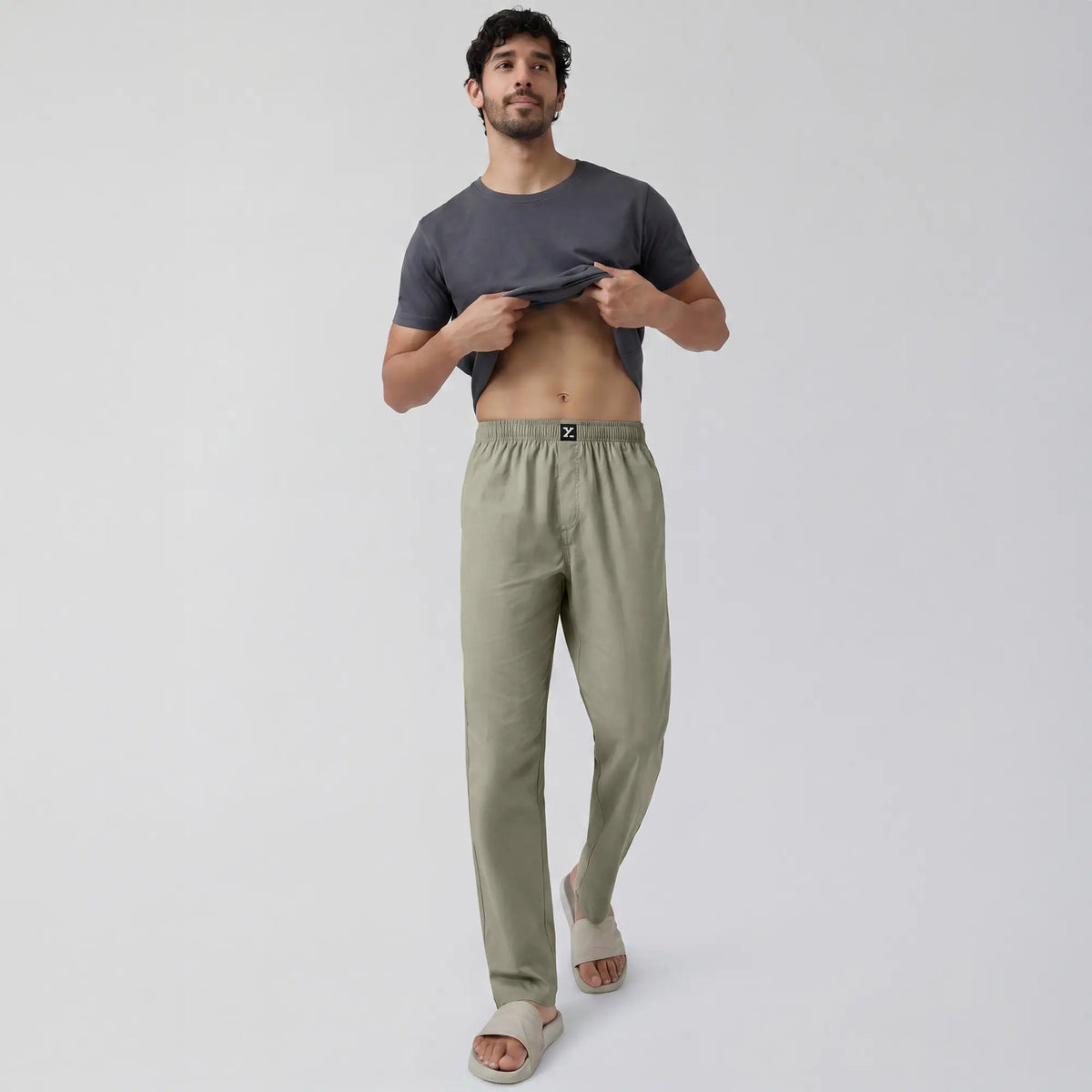 Cotton Solid Pyjamas - Cascade Grey