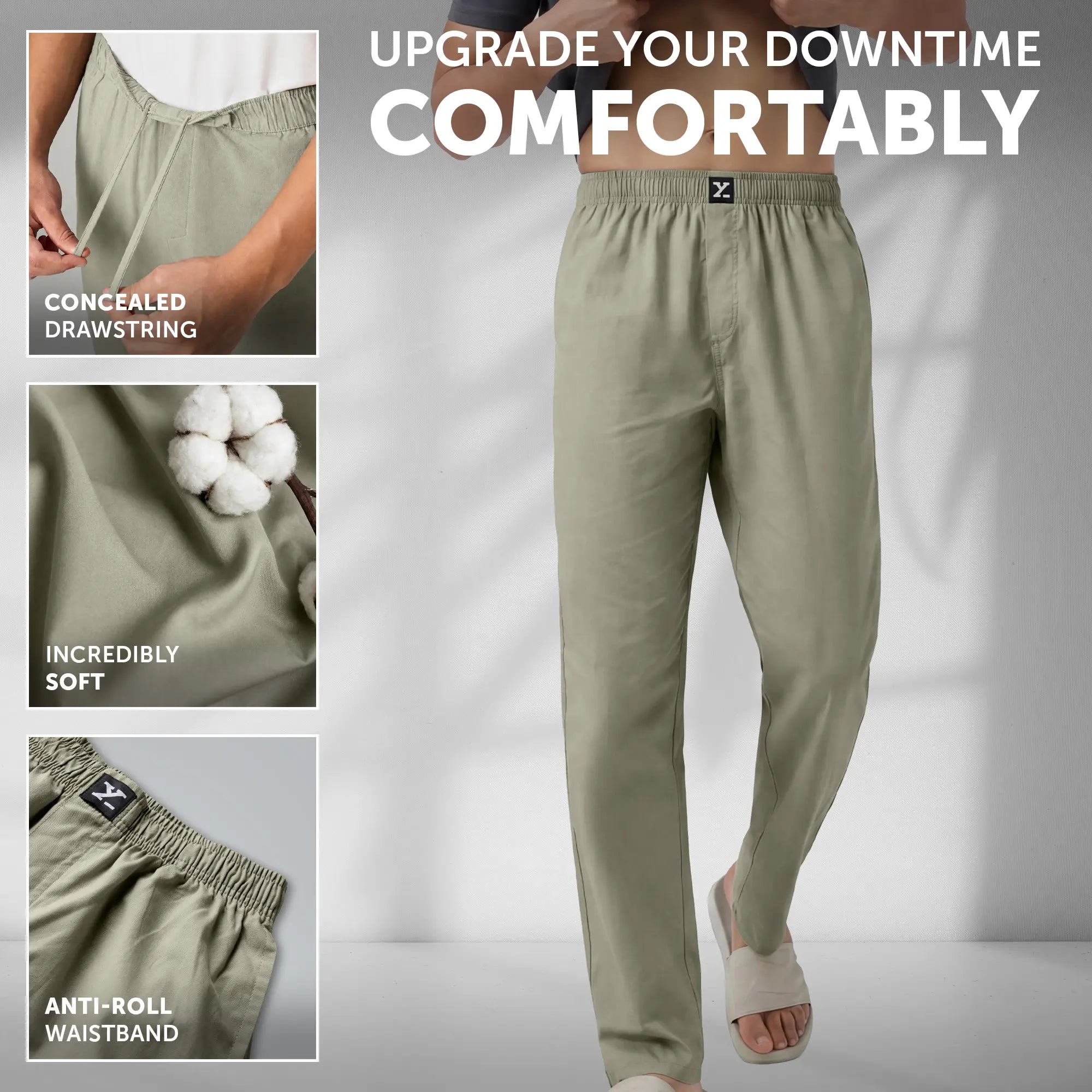 Cotton Solid Pyjamas - Cascade Grey