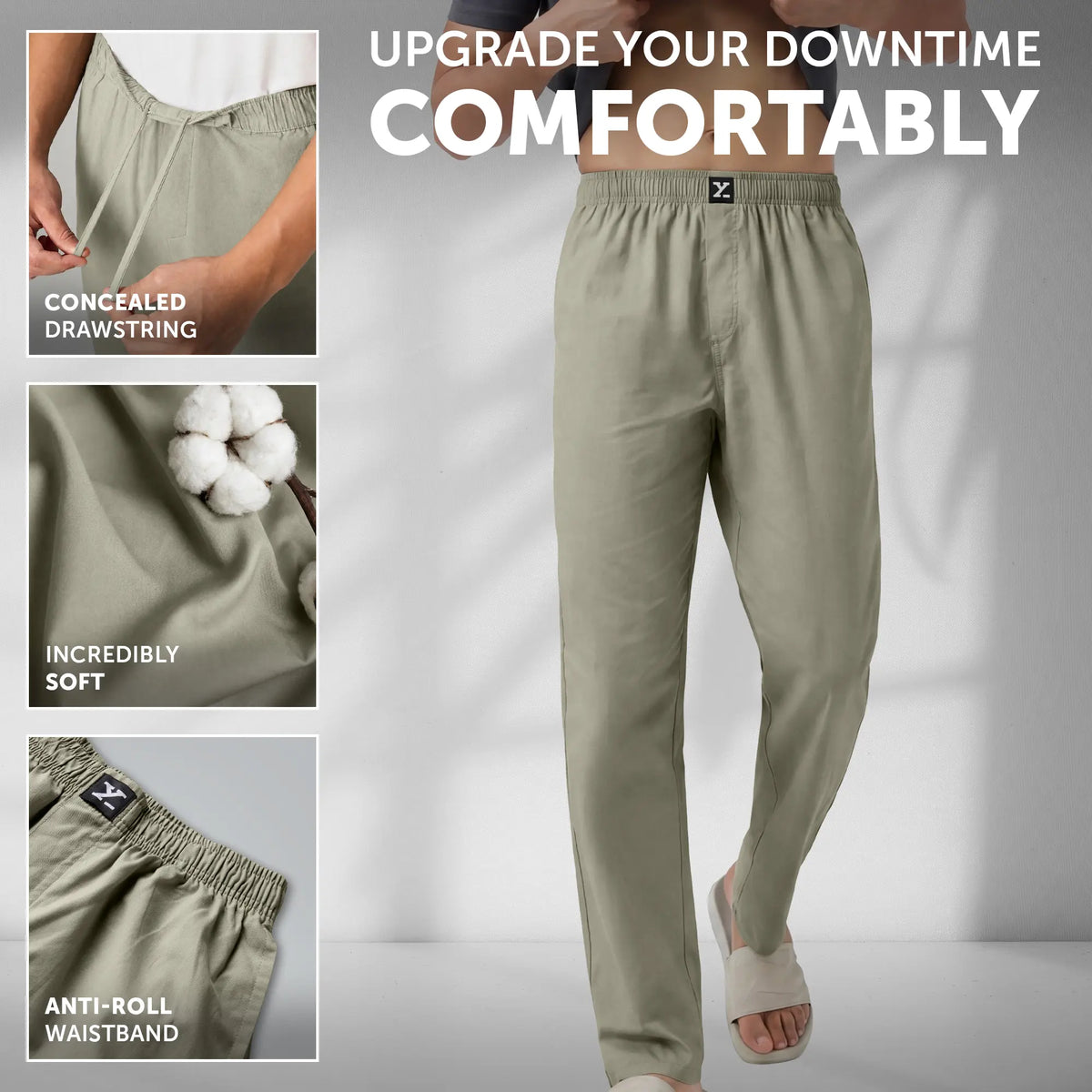 Cotton Solid Pyjamas - Cascade Grey