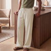 Relaxed Fit Cotton Easy Pants - Ivory Latte