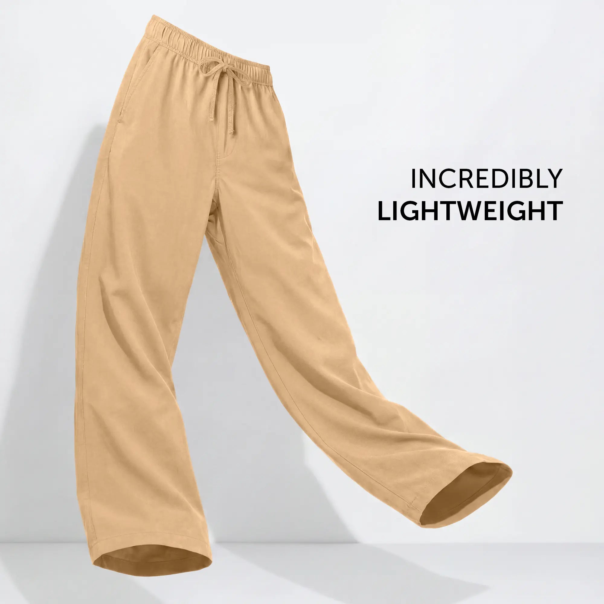 Relaxed Fit Cotton Easy Pants - Dune Brown
