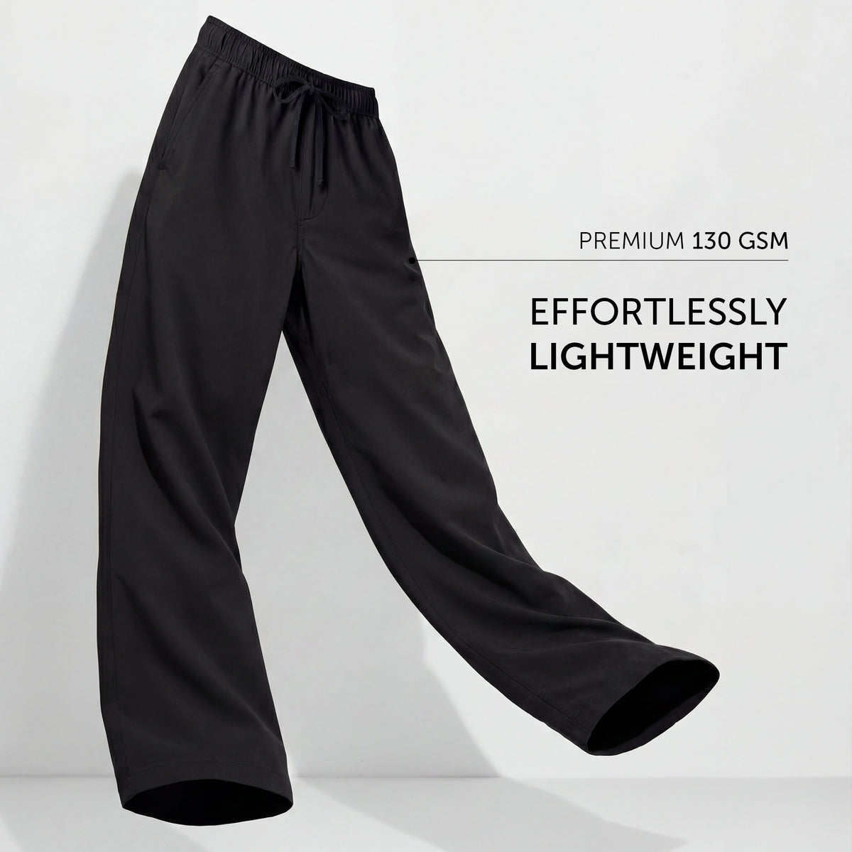 Relaxed Fit Cotton Easy Pants - Pitch Black