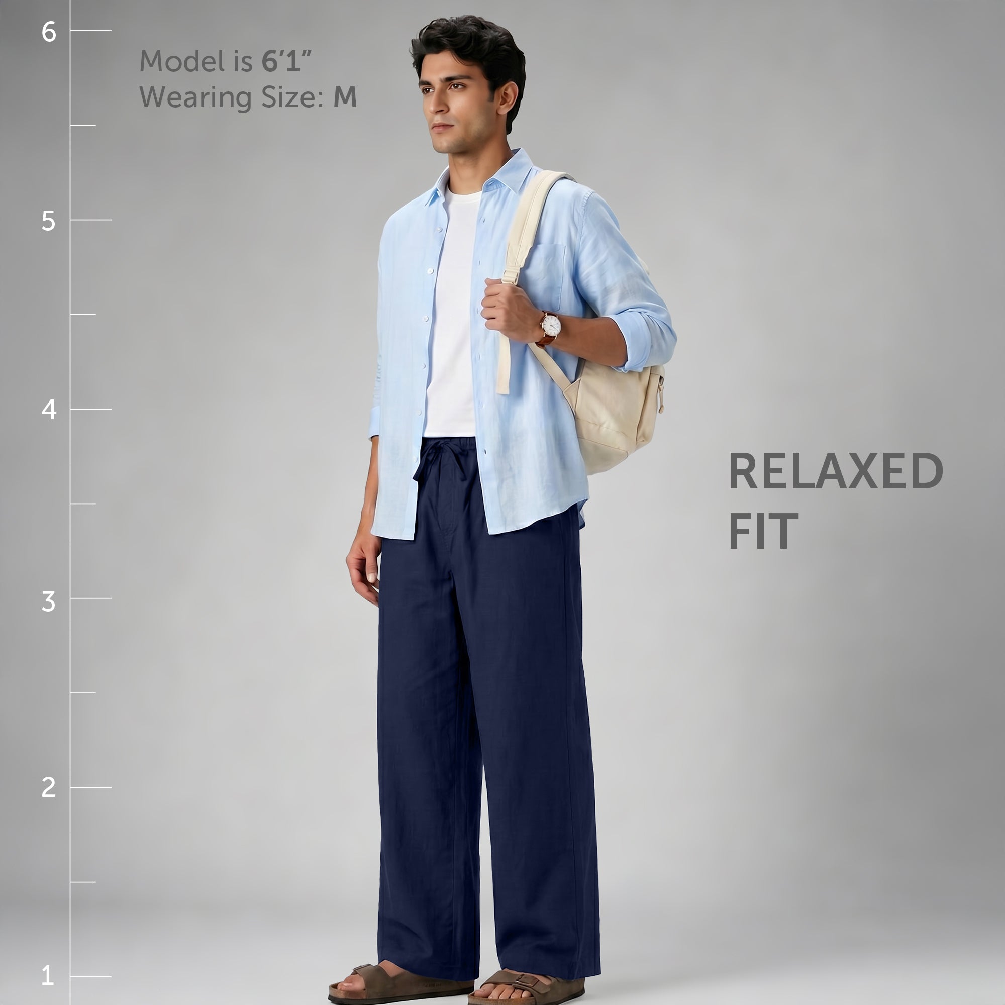 Relaxed Fit Cotton Easy Pants - Midnight Blue