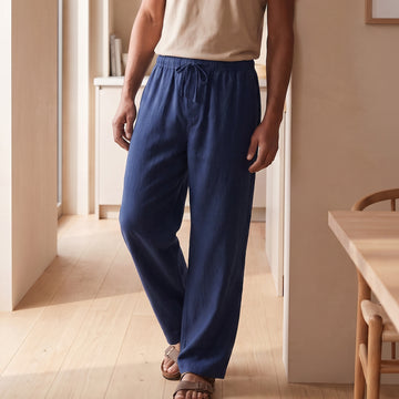 Relaxed Fit Cotton Easy Pants - Midnight Blue