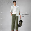 Relaxed Fit Cotton Easy Pants - Olive Green