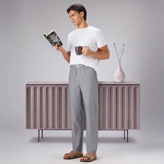 Ultra-Breathable Cotton Chambray Pyjamas - Faded Black