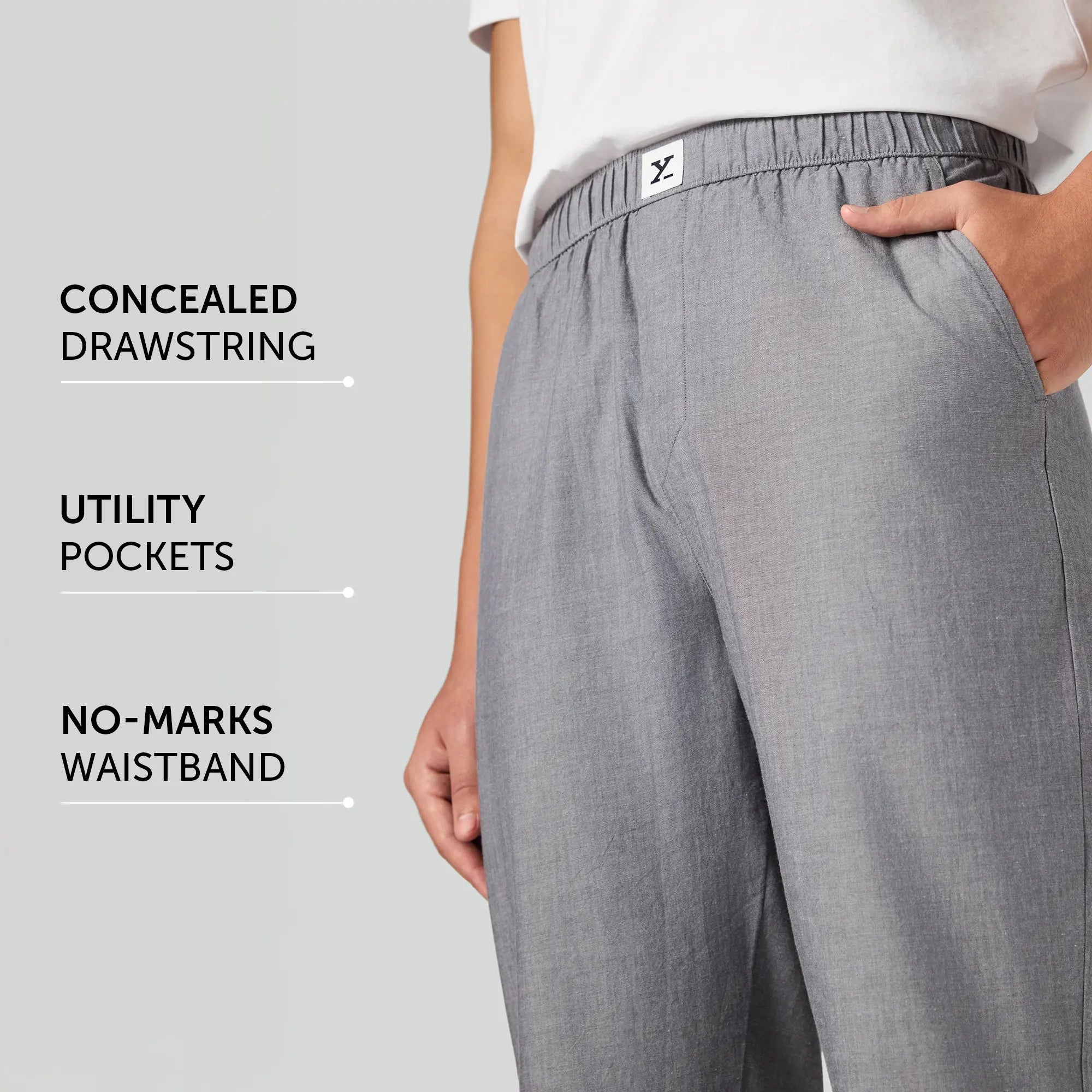 Ultra-Breathable Cotton Chambray Pyjamas - Faded Black