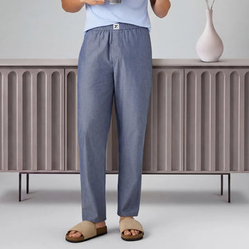 Ultra-Breathable Cotton Chambray Pyjamas - Washed Navy