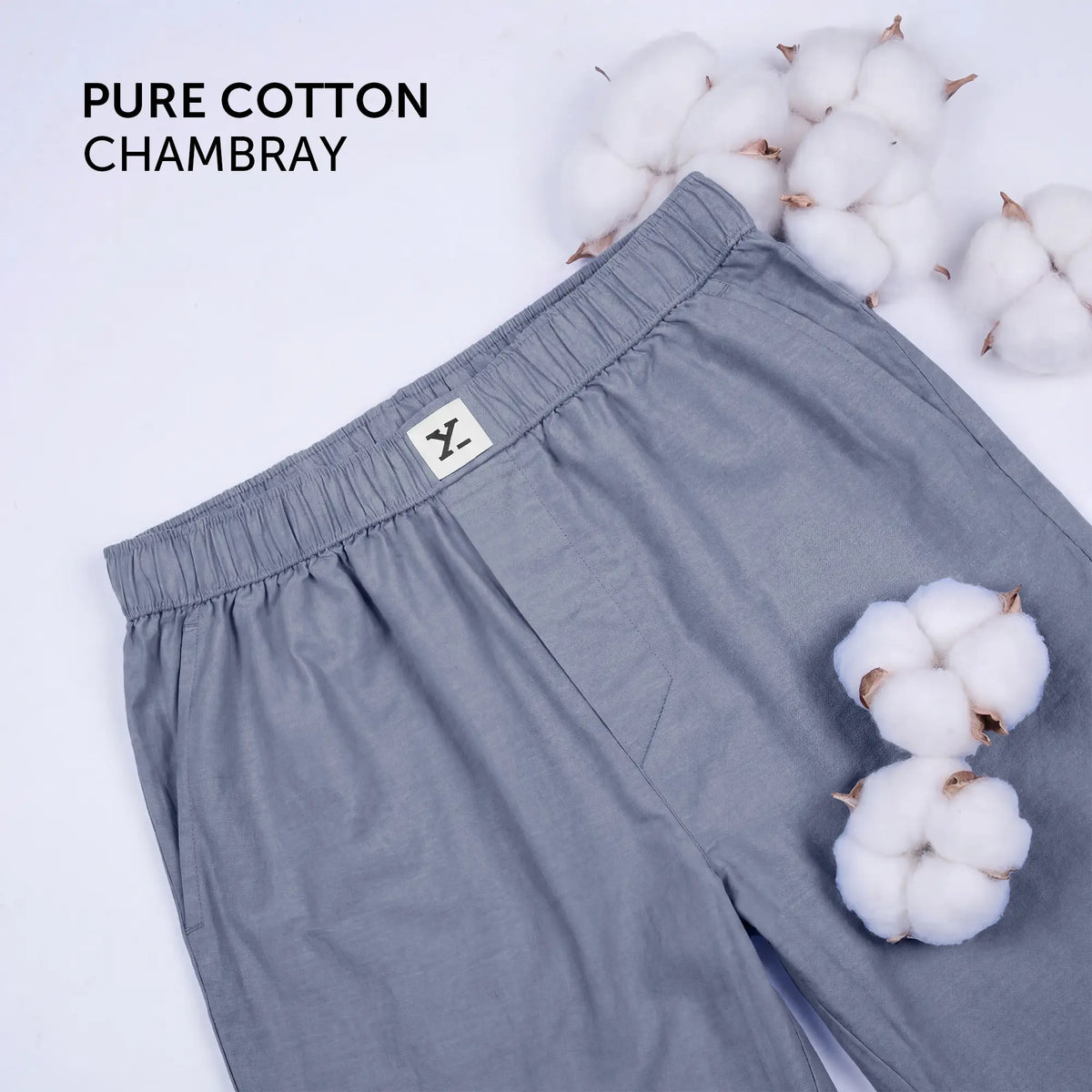 Ultra-Breathable Cotton Chambray Pyjamas - Washed Navy