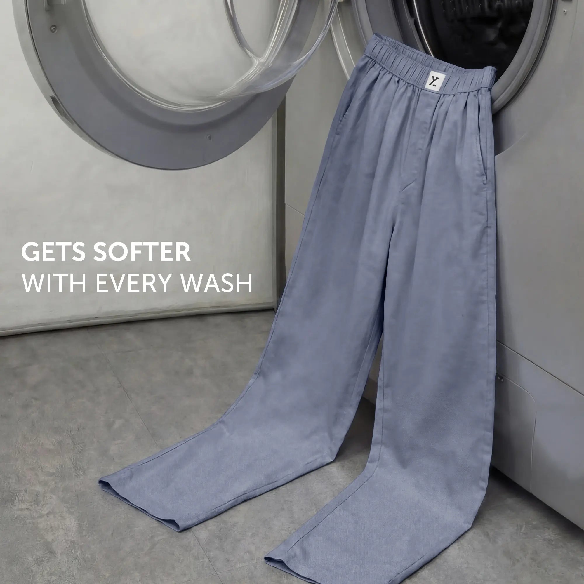 Ultra-Breathable Cotton Chambray Pyjamas - Washed Navy