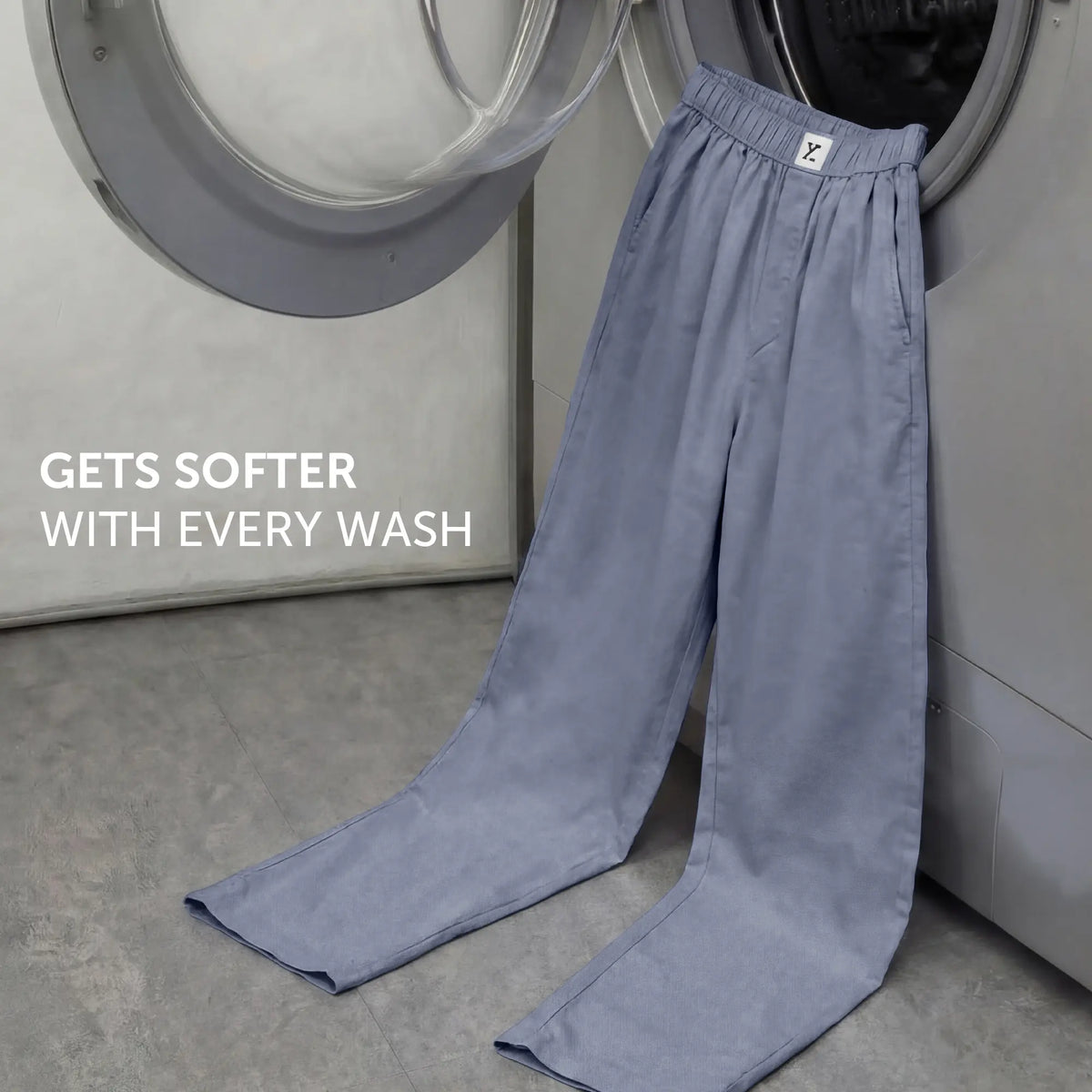 Ultra-Breathable Cotton Chambray Pyjamas - Washed Navy