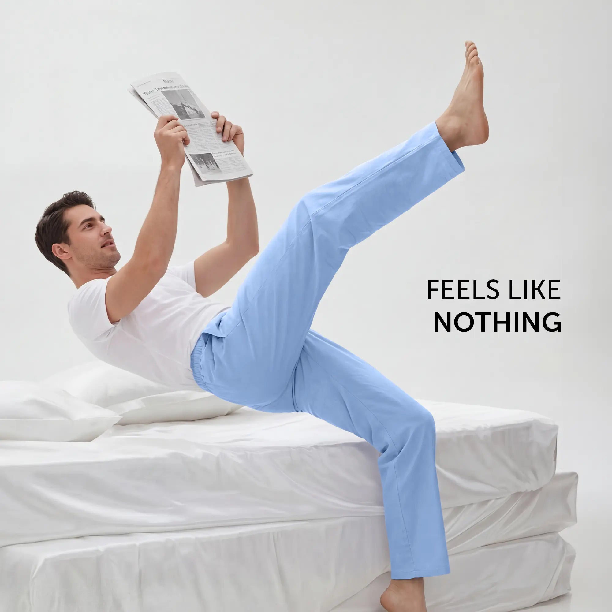 Ultra-Breathable Cotton Chambray Pyjamas - Powder Blue
