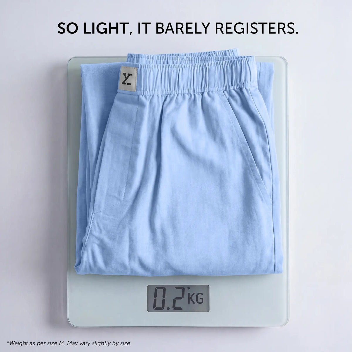 Ultra-Breathable Cotton Chambray Pyjamas - Powder Blue