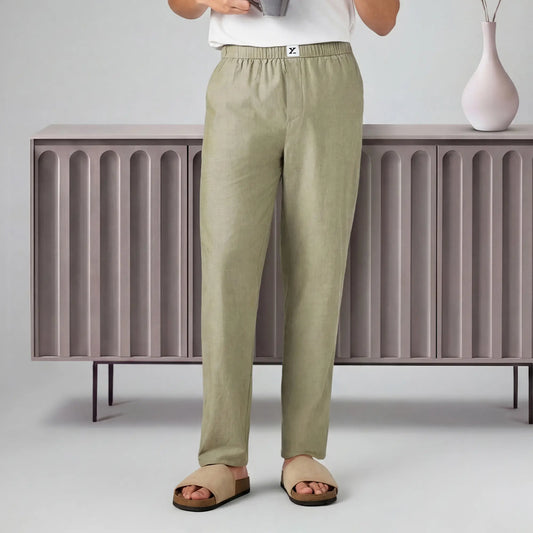 Ultra-Breathable Cotton Chambray Pyjamas - Dusty Olive