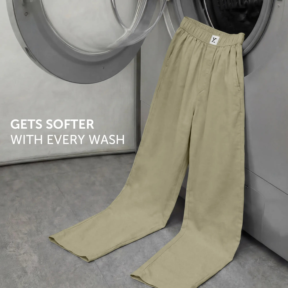 Ultra-Breathable Cotton Chambray Pyjamas - Dusty Olive