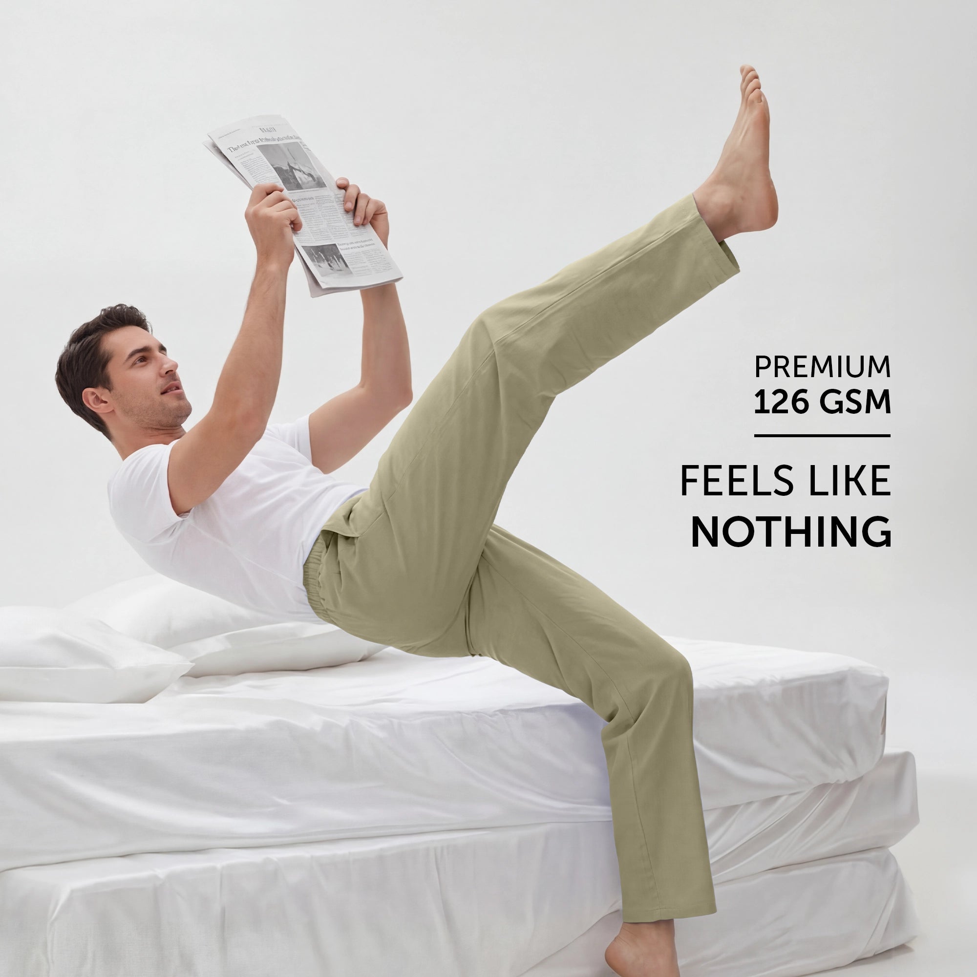 Ultra-Breathable Cotton Chambray Pyjamas - Dusty Olive