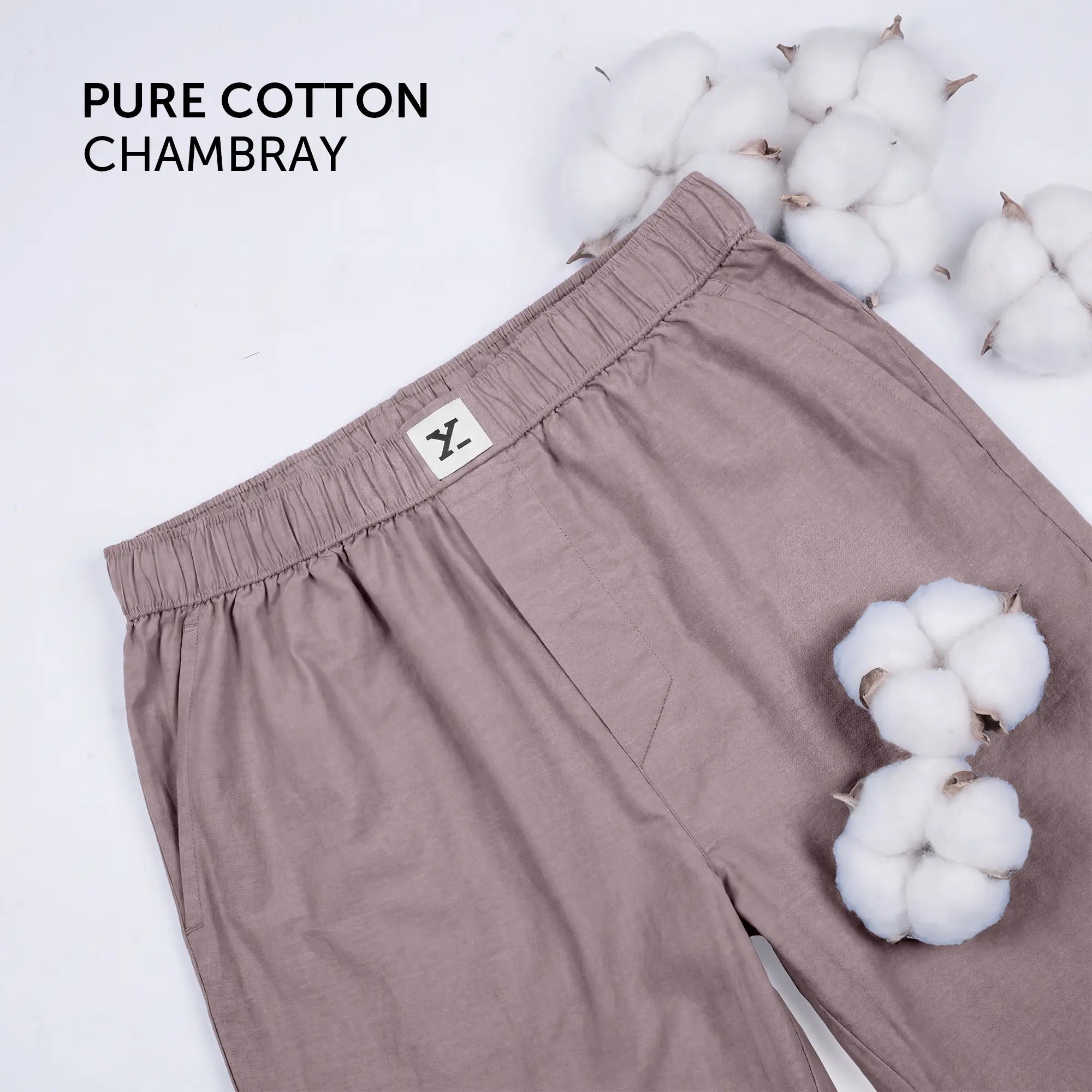 Ultra-Breathable Cotton Chambray Pyjamas - Shadow Purple