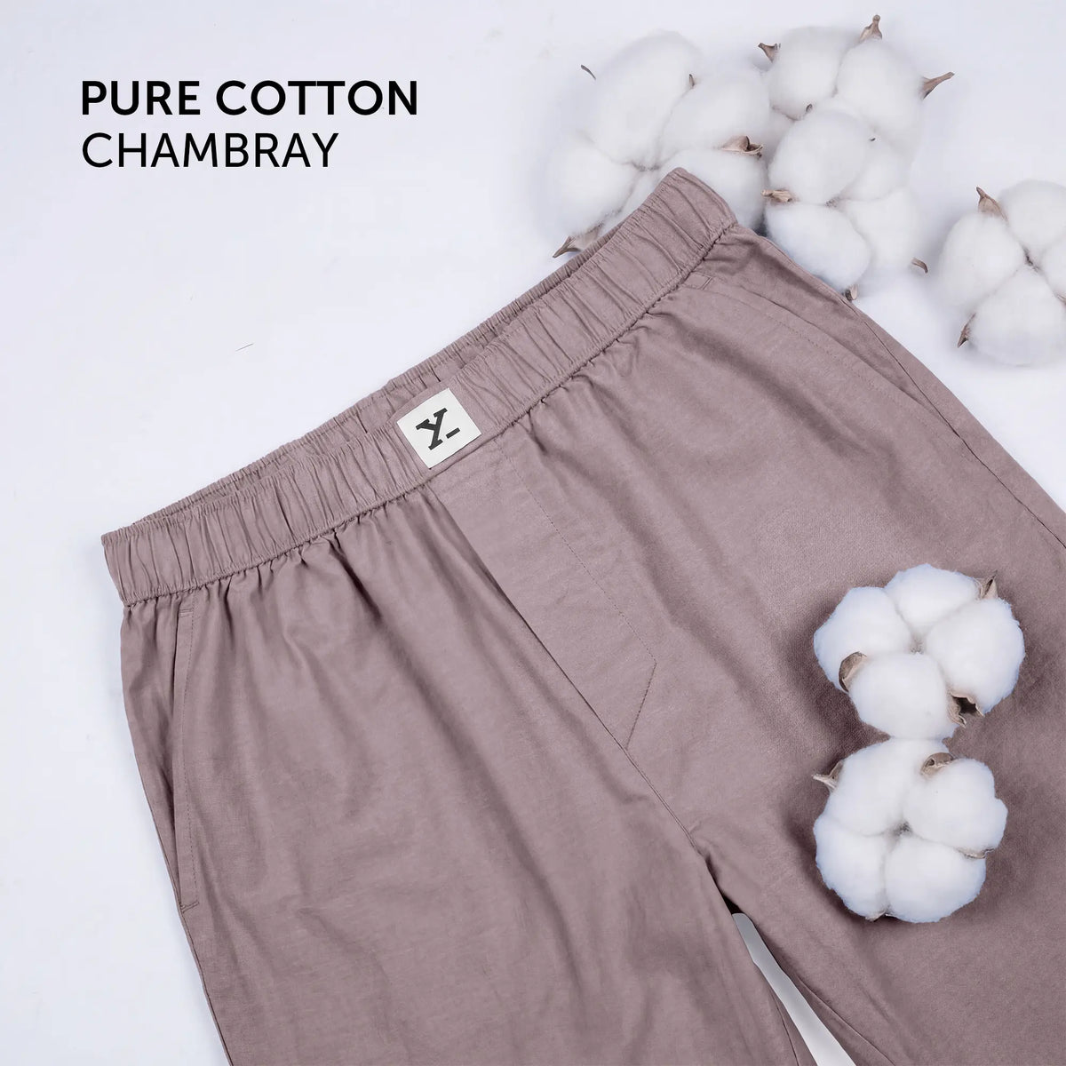 Ultra-Breathable Cotton Chambray Pyjamas - Shadow Purple