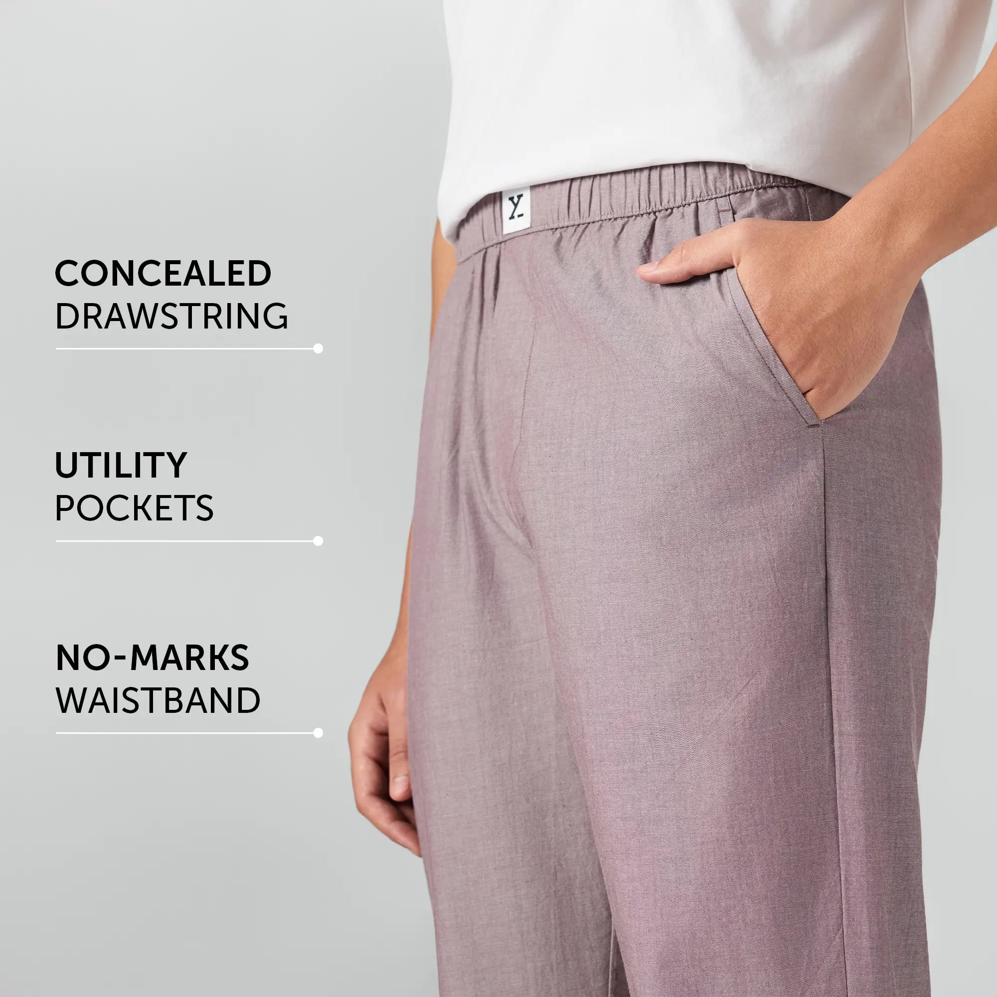 Ultra-Breathable Cotton Chambray Pyjamas - Shadow Purple