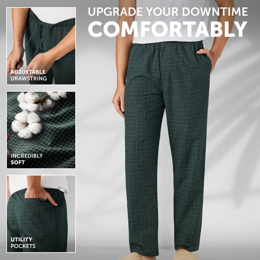 Cotton Printed Pyjamas - Forest Green