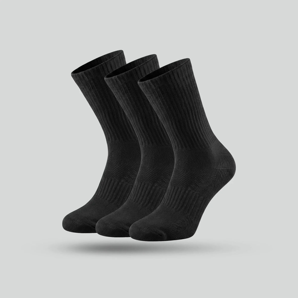 Crew-Length Socks - Pitch Black (Pack of 3)