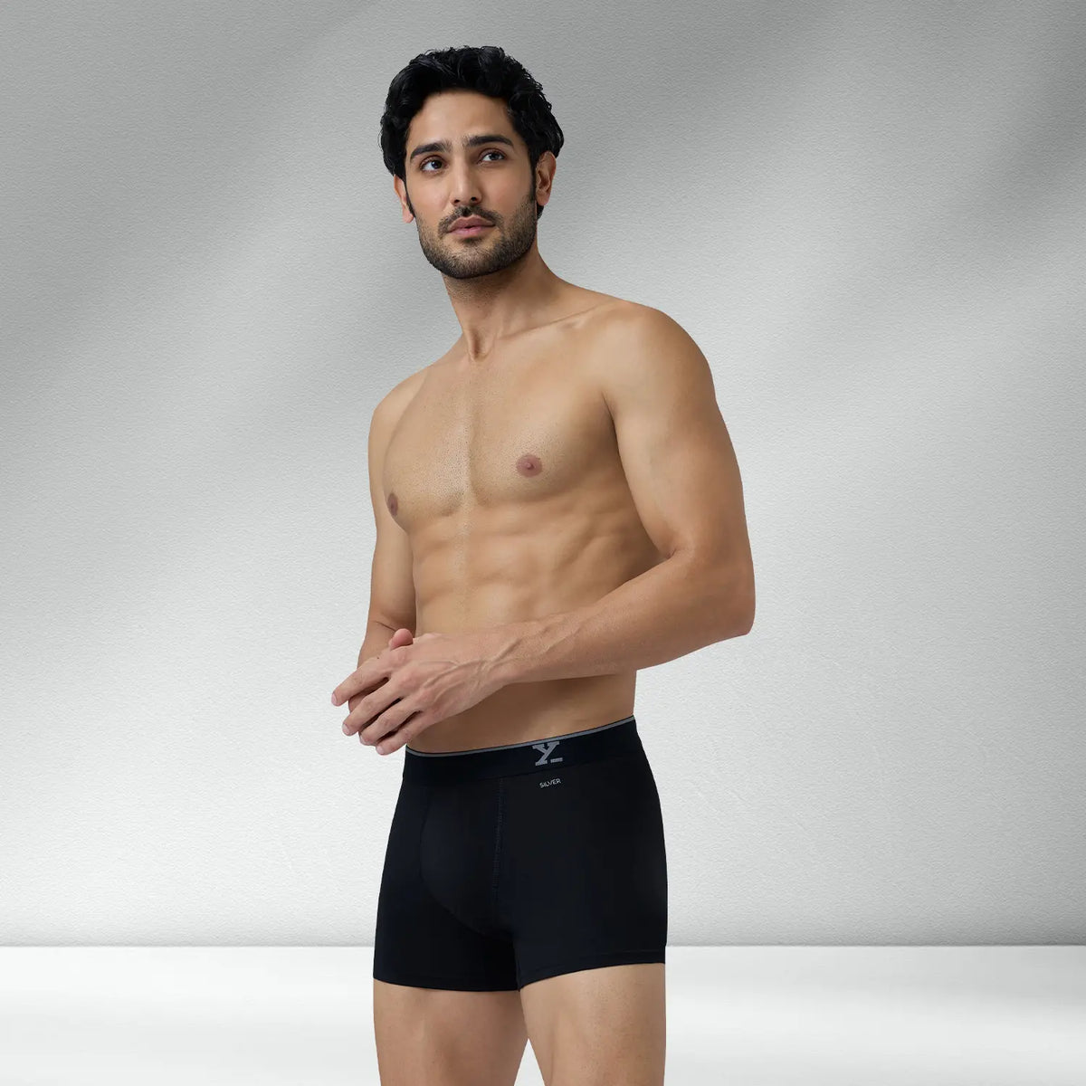 Aero Silver Cotton Trunks Pack of 3