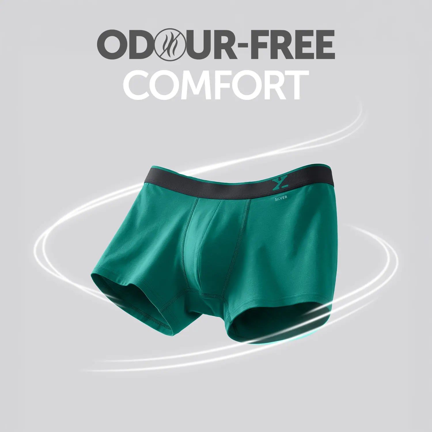 Traq Silver Cotton Trunks Aqua Green