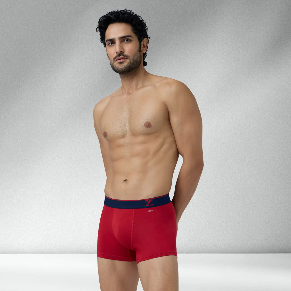 Traq Silver Cotton Trunks Rio Red