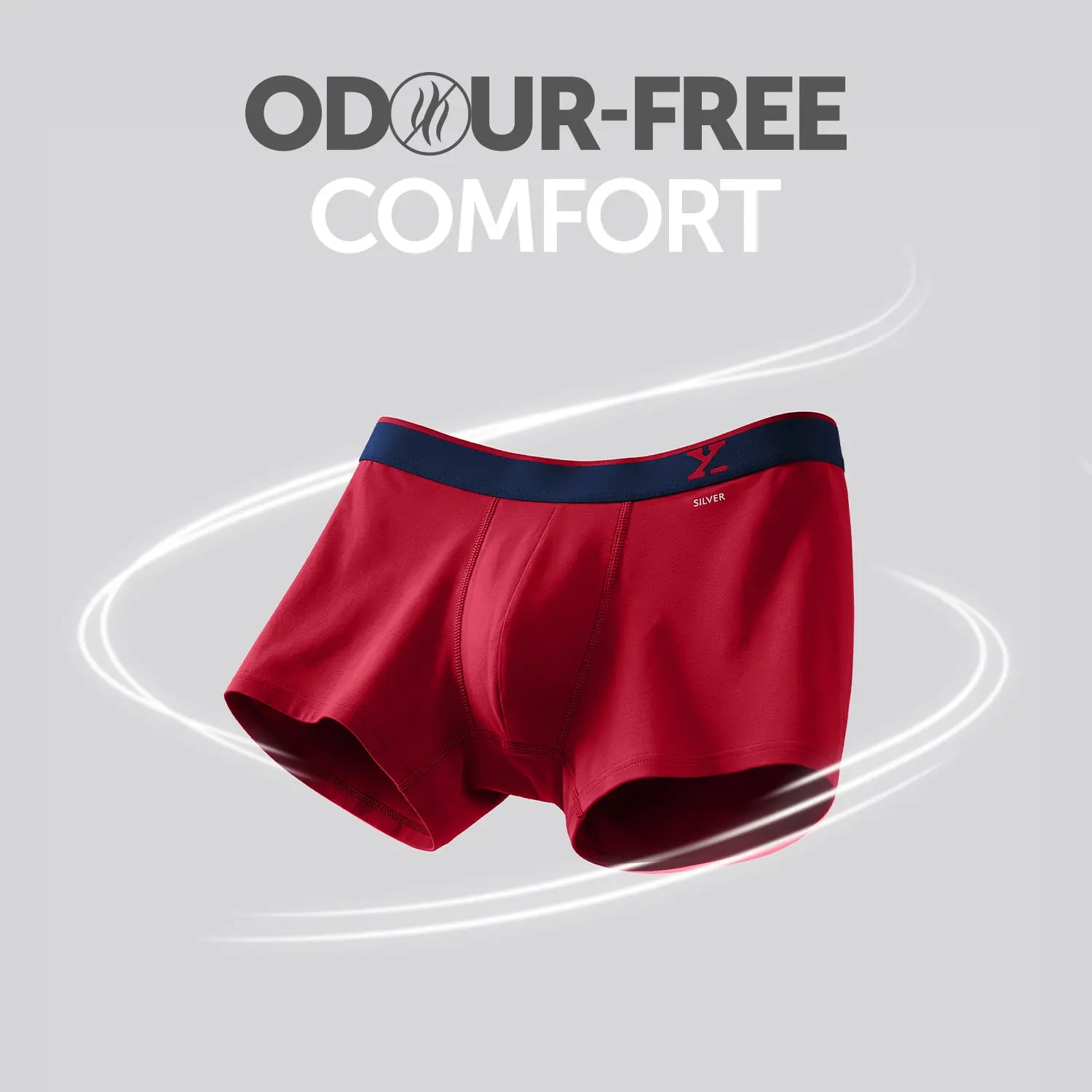 Traq Silver Cotton Trunks Rio Red