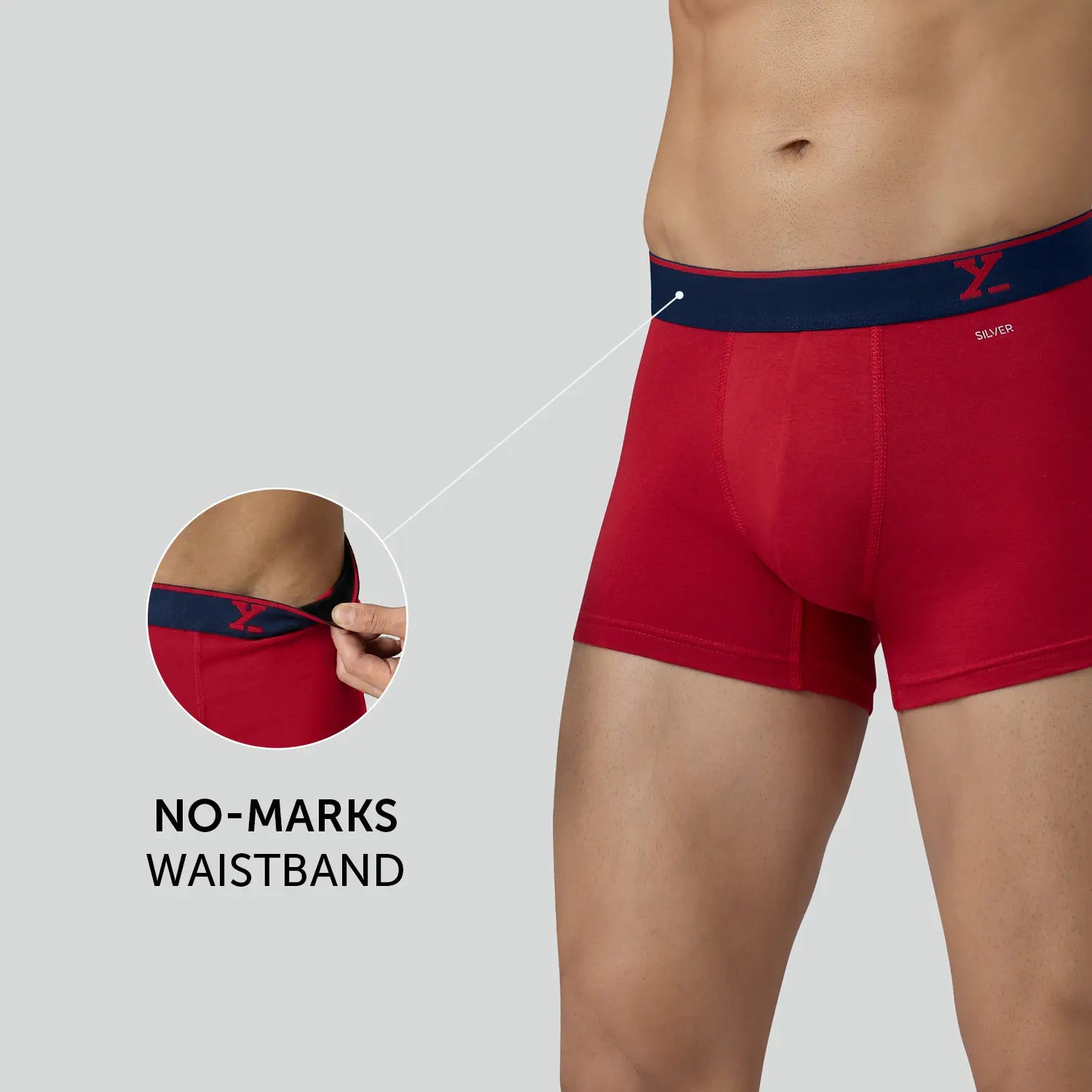 Traq Silver Cotton Trunks Rio Red