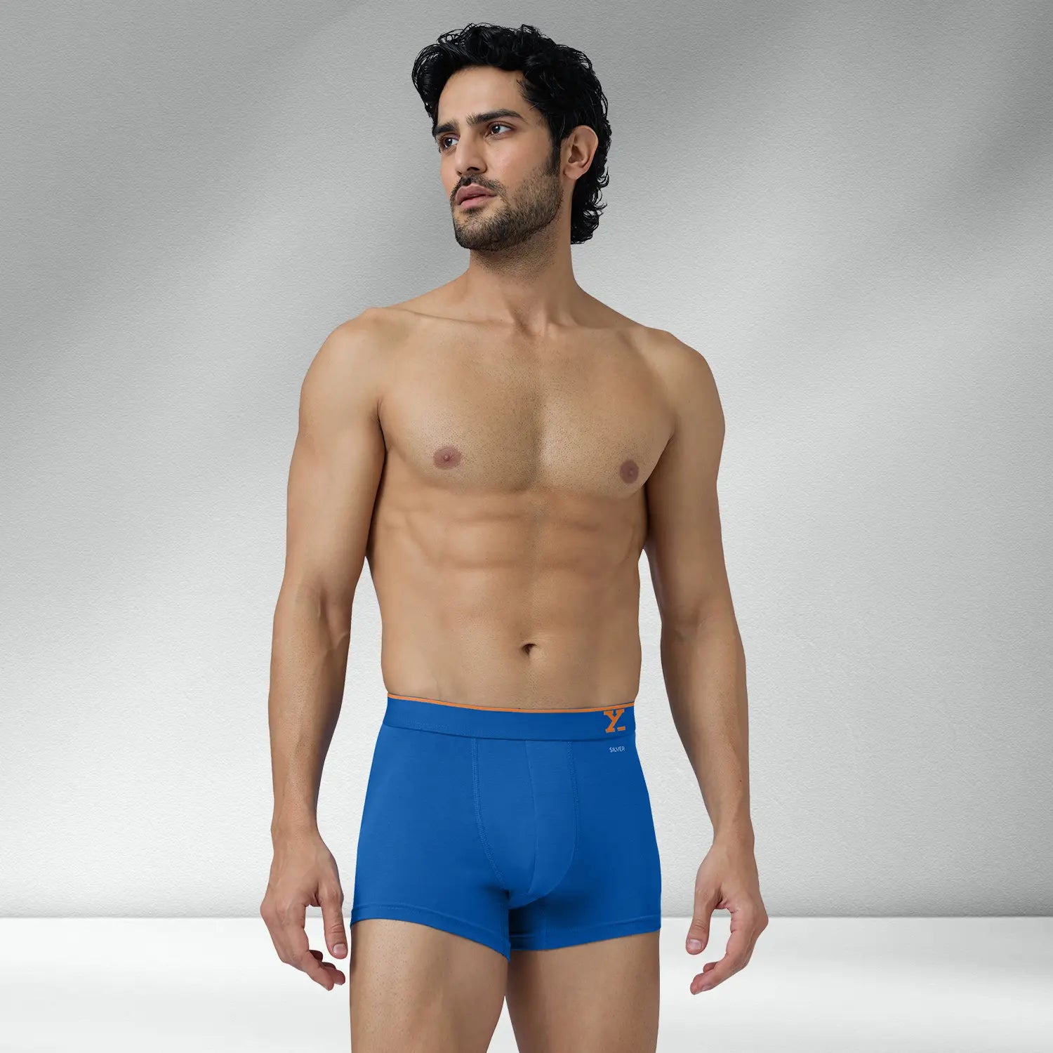 Traq Silver Cotton Trunks Horizon Blue